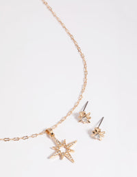 Gold Celestial Diamante Necklace & Earrings Set - link has visual effect only