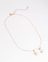 Gold Celestial Diamante Necklace & Earrings Set - link has visual effect only