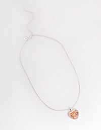 Silver Heart Diamante Shaker Necklace - link has visual effect only