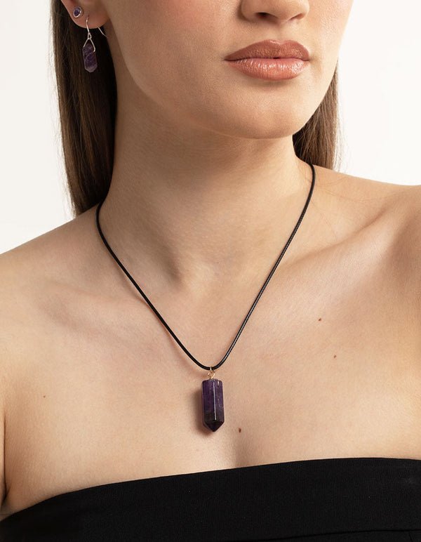 Silver Double Layered Amethyst Necklace, Jewelery, Necklaces, Rings, Lovisa