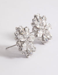 Rhodium Diamante Snowflake Stud Earrings - link has visual effect only