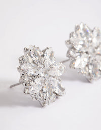 Rhodium Diamante Snowflake Stud Earrings - link has visual effect only