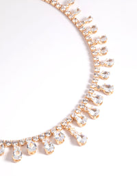 Gold Cubic Zirconia Droplet Choker - link has visual effect only