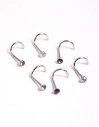 Surgical Steel Basic 6-Pack Nose Studs - link has visual effect only