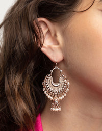 Rose Gold Encrusted Bead Drop Earrings - link has visual effect only