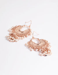 Rose Gold Encrusted Bead Drop Earrings - link has visual effect only