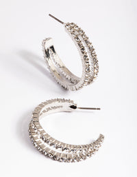 Rhodium 27mm Double Hoop Earring - link has visual effect only