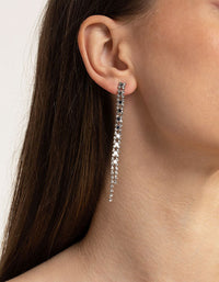 Rhodium Double Drop Earrings - link has visual effect only