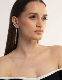 Rhodium Double Drop Earrings - link has visual effect only