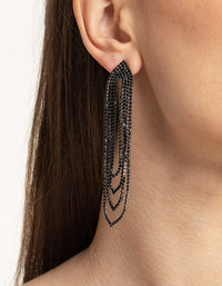 Silver Oval Cupchain Drop Earrings - link has visual effect only