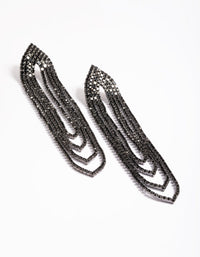 Silver Oval Cupchain Drop Earrings - link has visual effect only