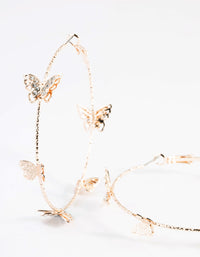 Rose Gold 70cm Butterfly Hoop Earrings - link has visual effect only