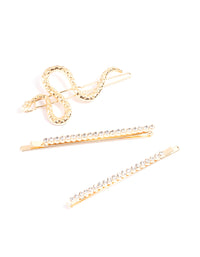 Gold Diamante & Snake Clips Pack - link has visual effect only