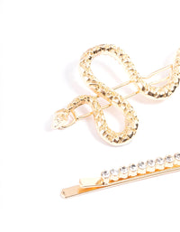 Gold Diamante & Snake Clips Pack - link has visual effect only