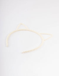 Kids Plastic Cat Ear Pearl Headband - link has visual effect only