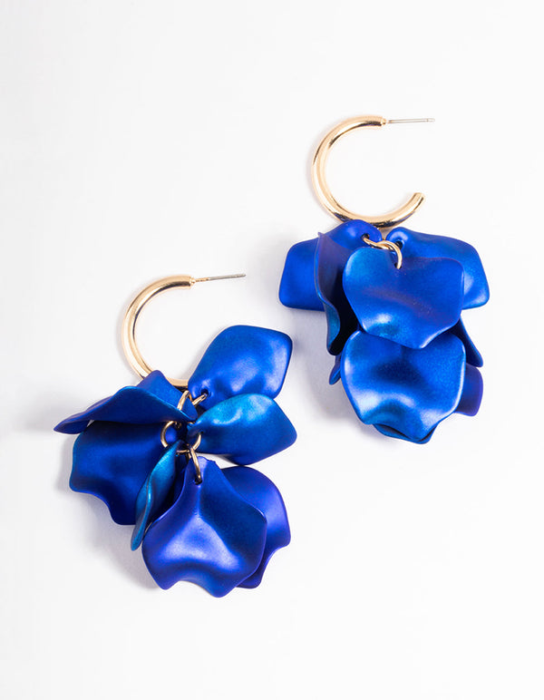 Gold Coated Petal Huggie Earrings