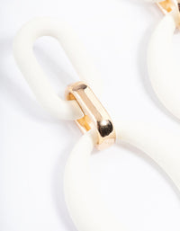 Gold Rubber Coated Link Drop Earrings - link has visual effect only