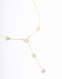 Gold Plated Diamante Butterfly Necklace - link has visual effect only