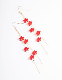 Red Bell Flower Drop Earrings - link has visual effect only