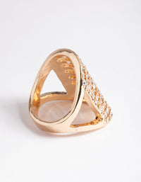 Gold Multi Diamante Cocktail Ring - link has visual effect only