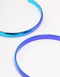 Blue Shiny Smooth 58mm Hoop Earrings - link has visual effect only