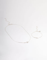 Silver Diamante Cross Jewellery Set - link has visual effect only