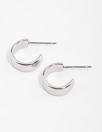 Rhodium Surgical Steel Wide Hoop Earrings - link has visual effect only