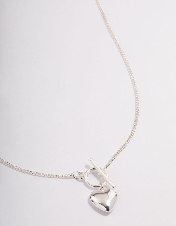 Silver Heart Charm T&O Necklace