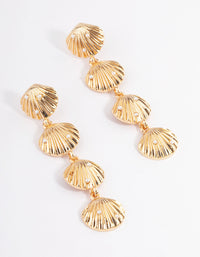 Gold Shell Pearl Drop Earrings - link has visual effect only