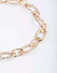 Gold Hammered Large Chain Necklace - link has visual effect only