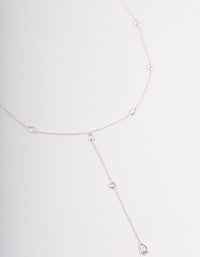 Silver Plated Diamante Lariat Y-Necklace - link has visual effect only