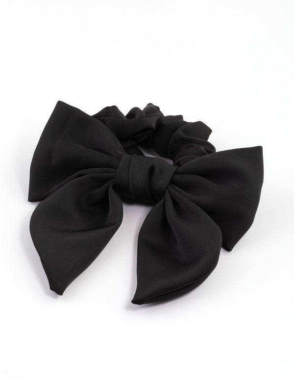 Black Medium Satin Scrunchie