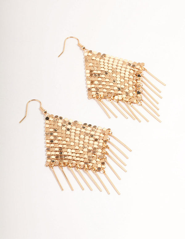 Gold Dazzling Fringe Earrings