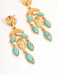 Gold Semi-Precious Chandelier Earrings - link has visual effect only