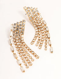 Gold Statement Bling Tassel Earrings - link has visual effect only