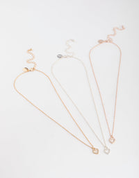 Mixed Metal Diamante Open Heart Necklace Pack - link has visual effect only