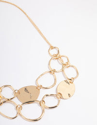 Gold Mixed Irregular Disc Necklace - link has visual effect only