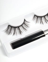 Black Long Magnetic Fake Eyelashes - link has visual effect only