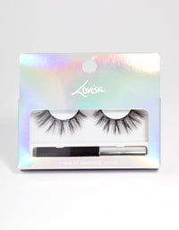 Black Long Magnetic Fake Eyelashes - link has visual effect only