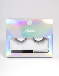 Black Natural Cat Eye Magnetic Fake Eyelashes - link has visual effect only