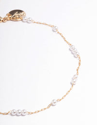 Gold Dainty Pearl Anklet - link has visual effect only