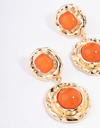 Worn Gold Vintage Molten Round Drop Earrings - link has visual effect only