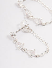 Silver Plated Cubic Zirconia Star Chain Drop Earrings - link has visual effect only