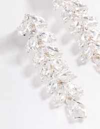 Silver Plated Marquise Cubic Zirconia Vine Drop Earrings - link has visual effect only