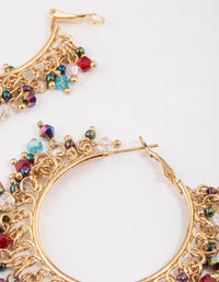 Gold Pearly Overload Big Hoop Earrings - link has visual effect only