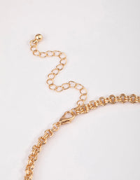 Gold Double Row Hammered Pendant Necklace - link has visual effect only