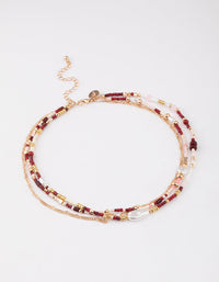 Gold Bead & Pearl Choker Pack - link has visual effect only