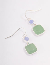 Silver Round & Square Drop Earrings - link has visual effect only