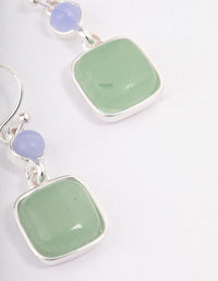 Silver Round & Square Drop Earrings - link has visual effect only