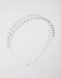 Silver Double Leaf Row Headband - link has visual effect only